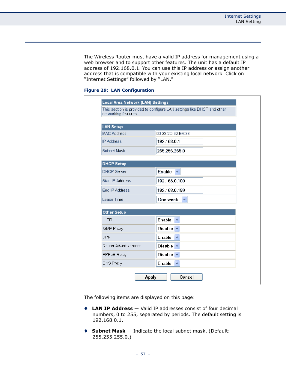 Lan s | LevelOne WBR-6005 User Manual | Page 57 / 124