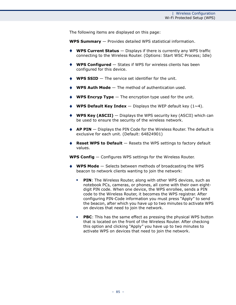 LevelOne WBR-6005 User Manual | Page 85 / 124