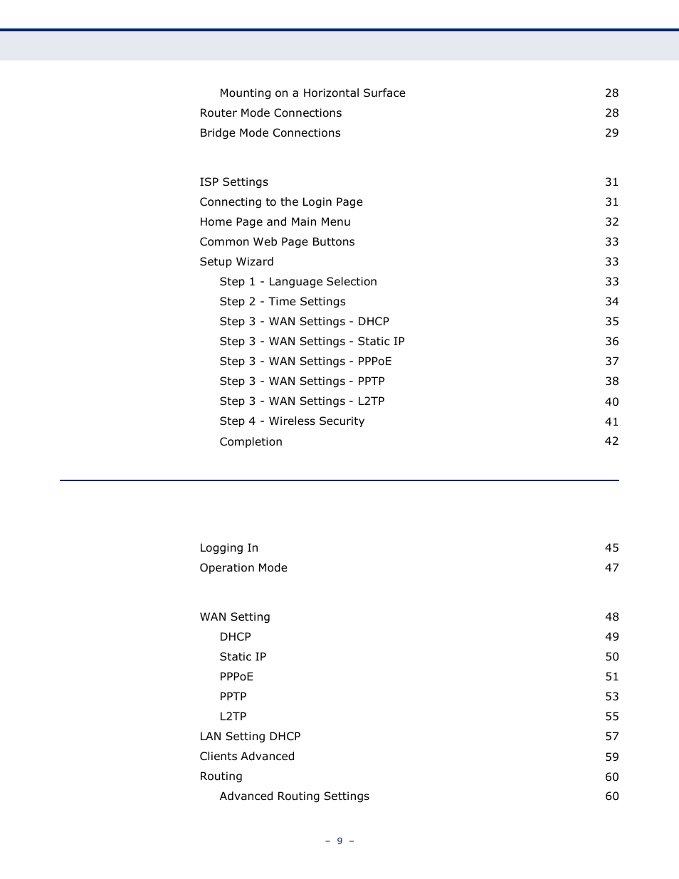 Ii w, Ection, Onfiguration | LevelOne WBR-6005 User Manual | Page 9 / 124
