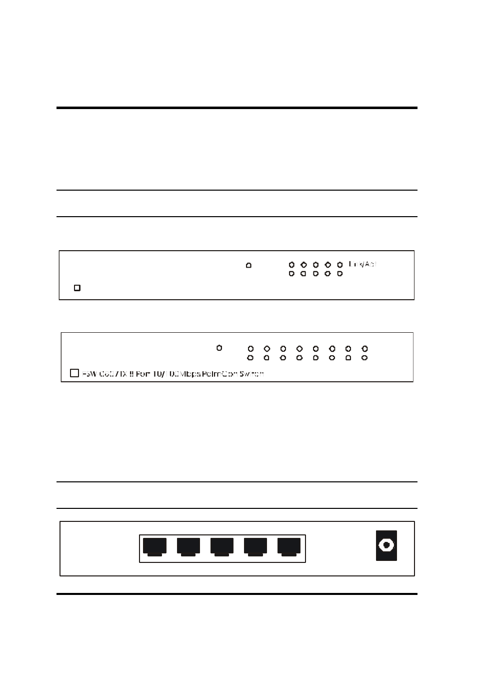 Front panel, Rear panel, Dentifying | Xternal, Omponents | LevelOne FSW-0807TX User Manual | Page 15 / 24