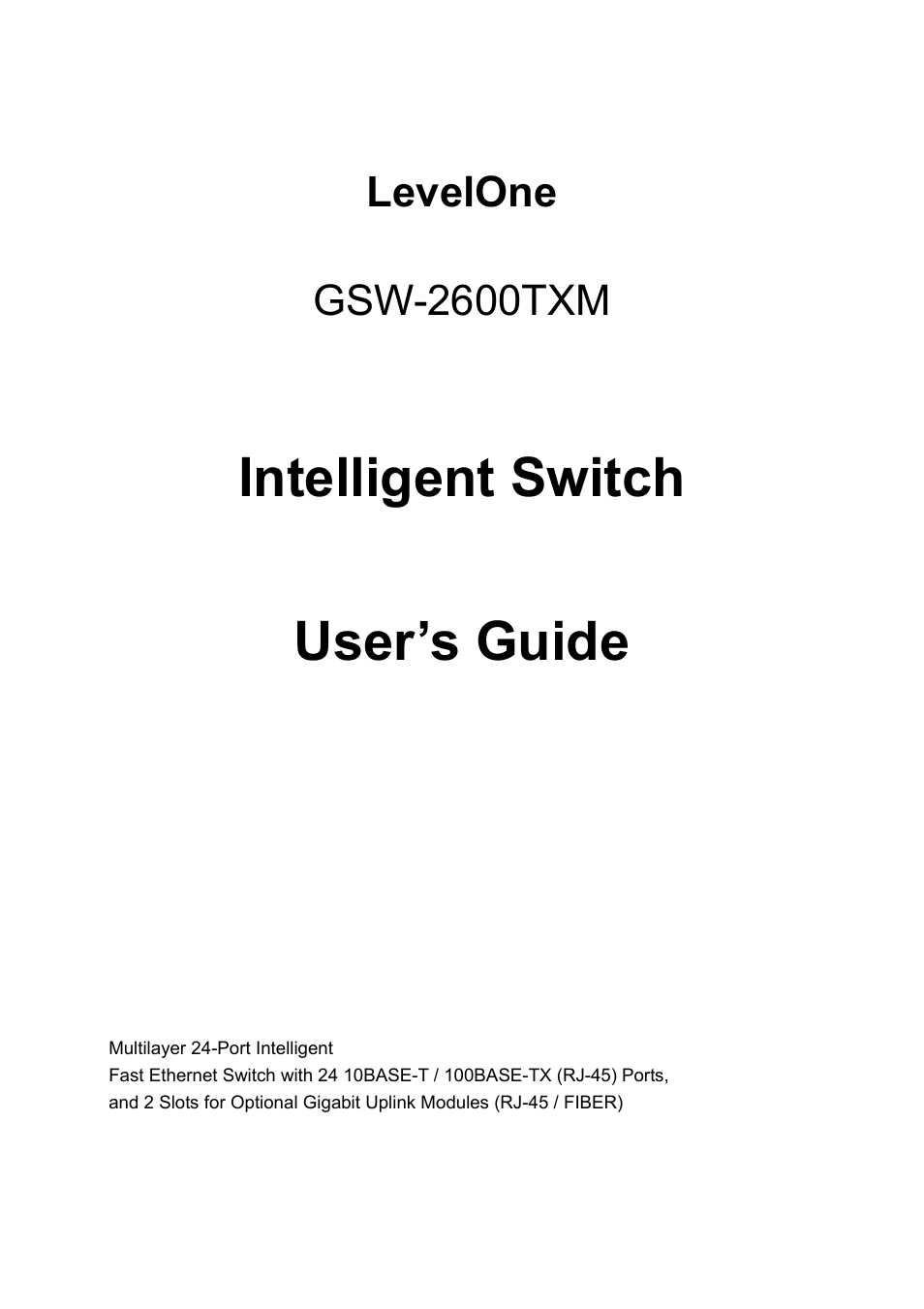 LevelOne GSW-2600TXM User Manual | 200 pages