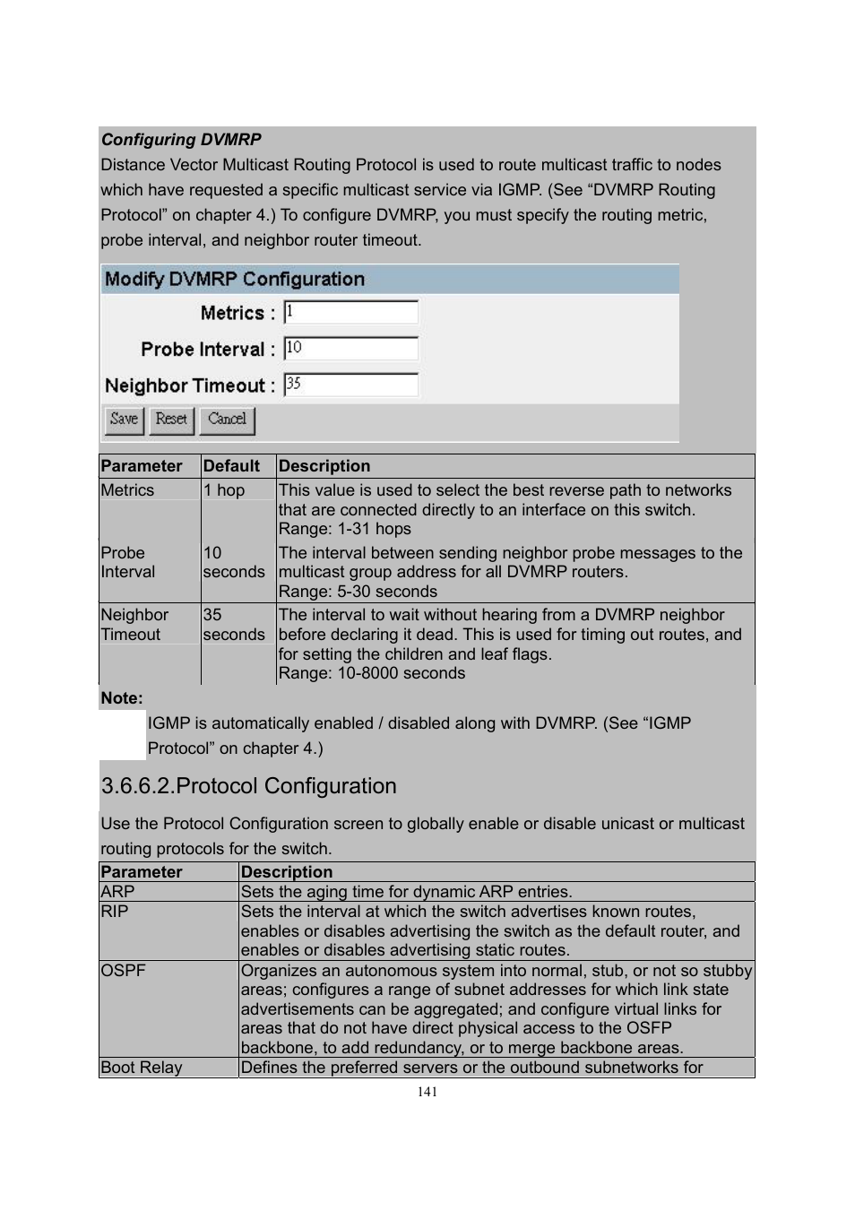 Protocol configuration | LevelOne GSW-2600TXM User Manual | Page 141 / 200