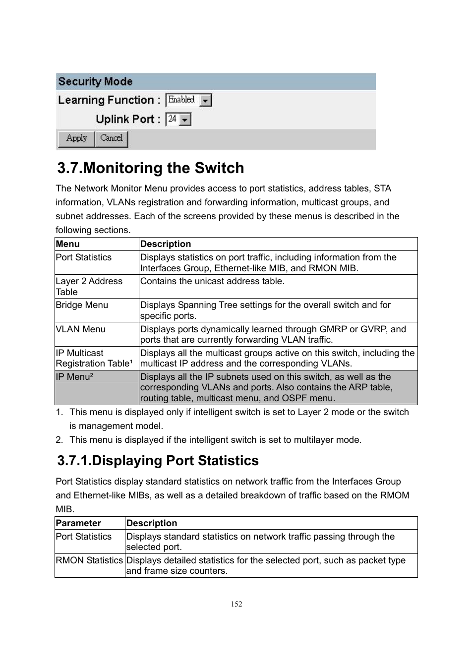Monitoring the switch, Displaying port statistics | LevelOne GSW-2600TXM User Manual | Page 152 / 200