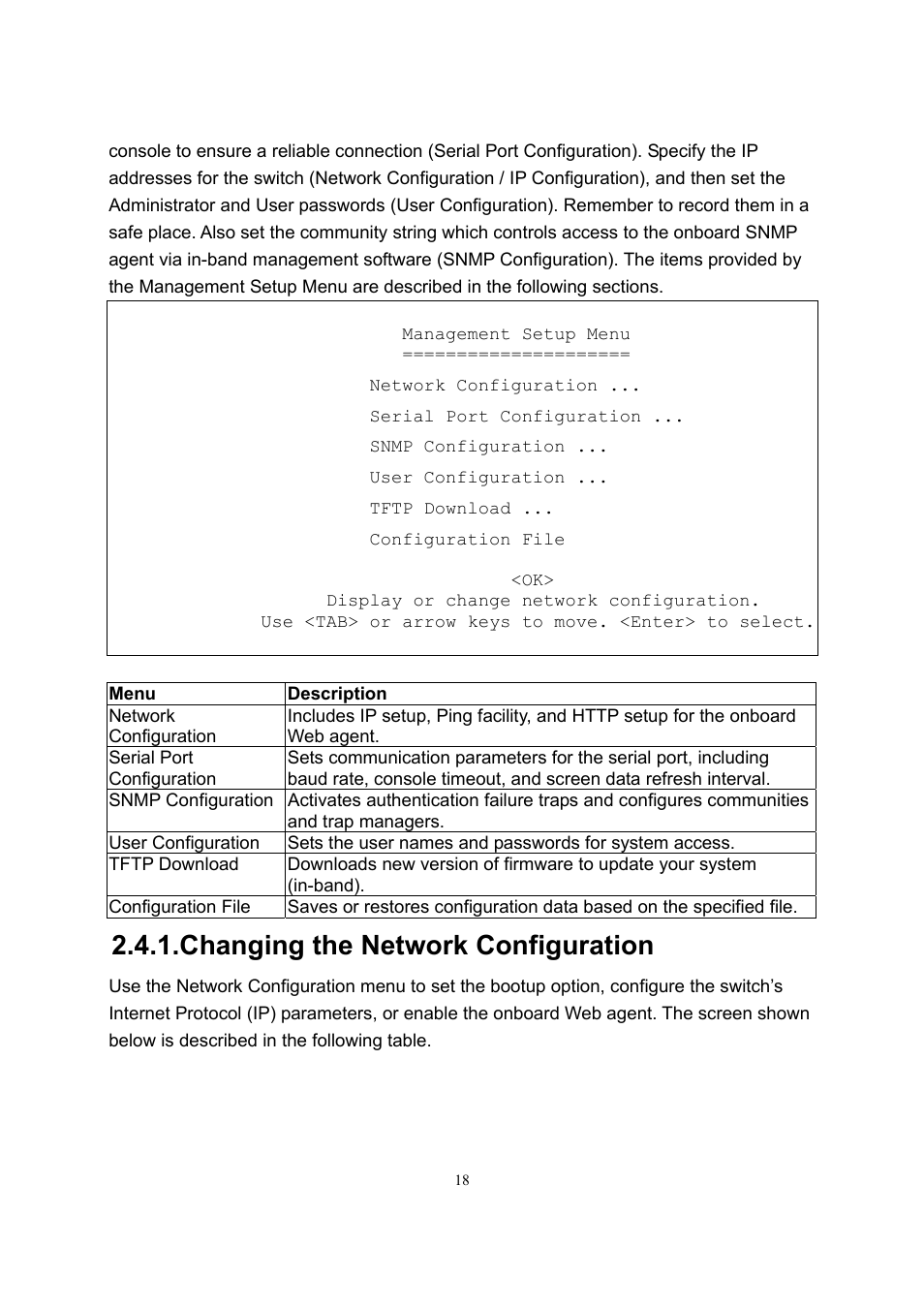 Changing the network configuration | LevelOne GSW-2600TXM User Manual | Page 18 / 200