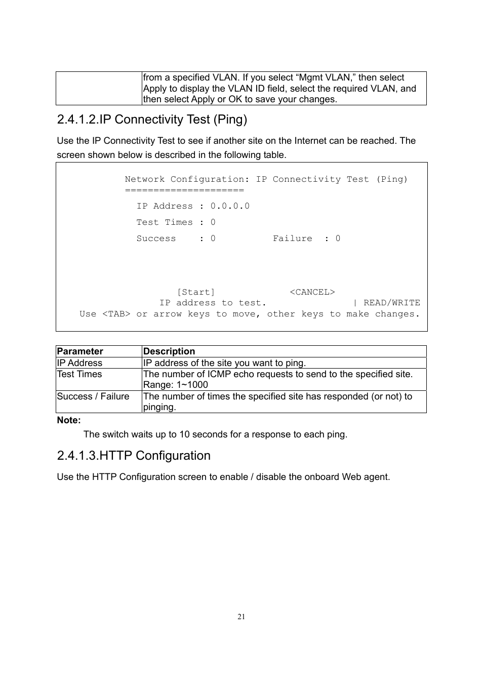 Ip connectivity test (ping) | LevelOne GSW-2600TXM User Manual | Page 21 / 200