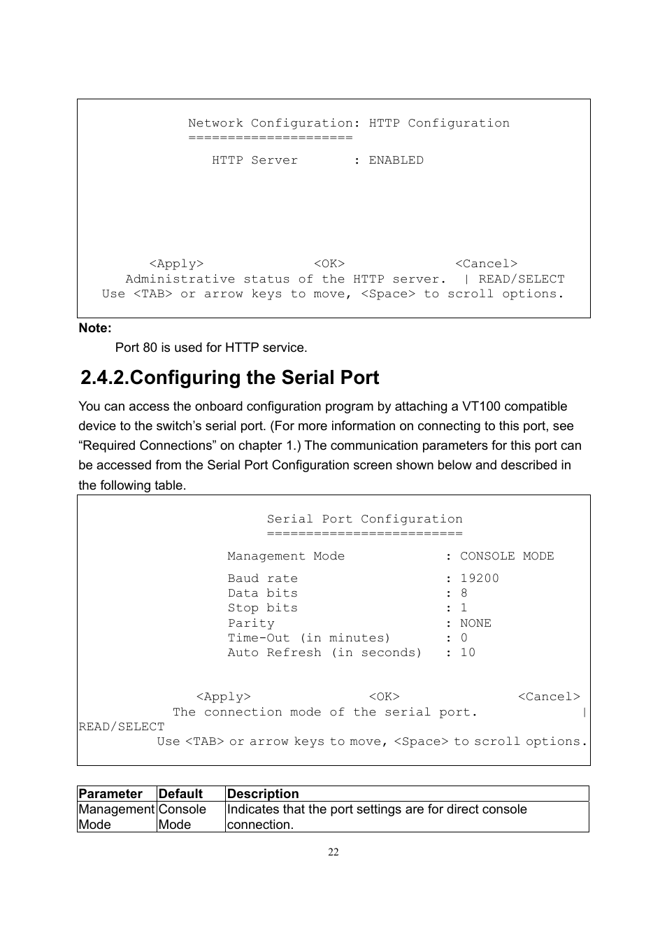 Configuring the serial port | LevelOne GSW-2600TXM User Manual | Page 22 / 200