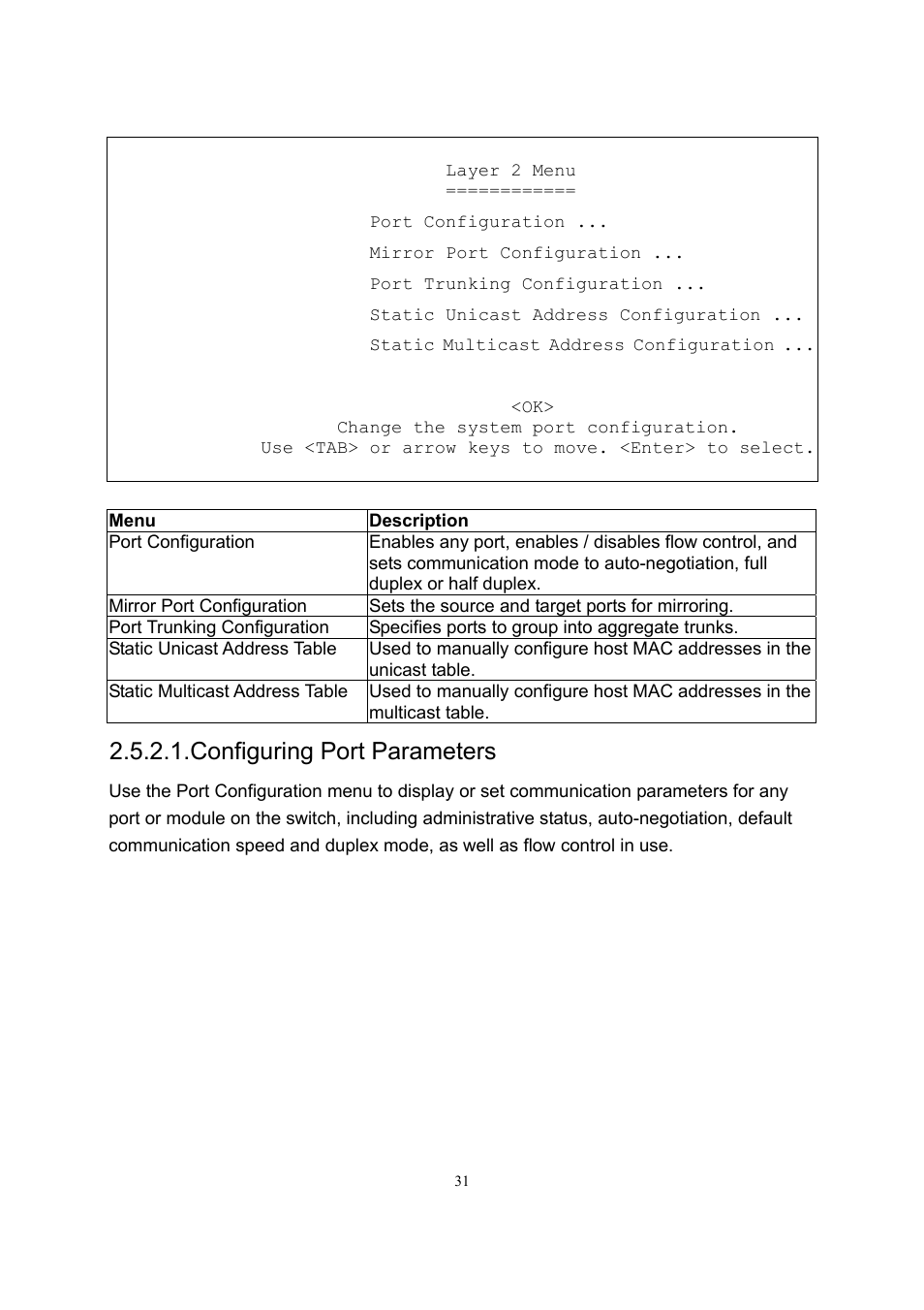 Configuring port parameters | LevelOne GSW-2600TXM User Manual | Page 31 / 200