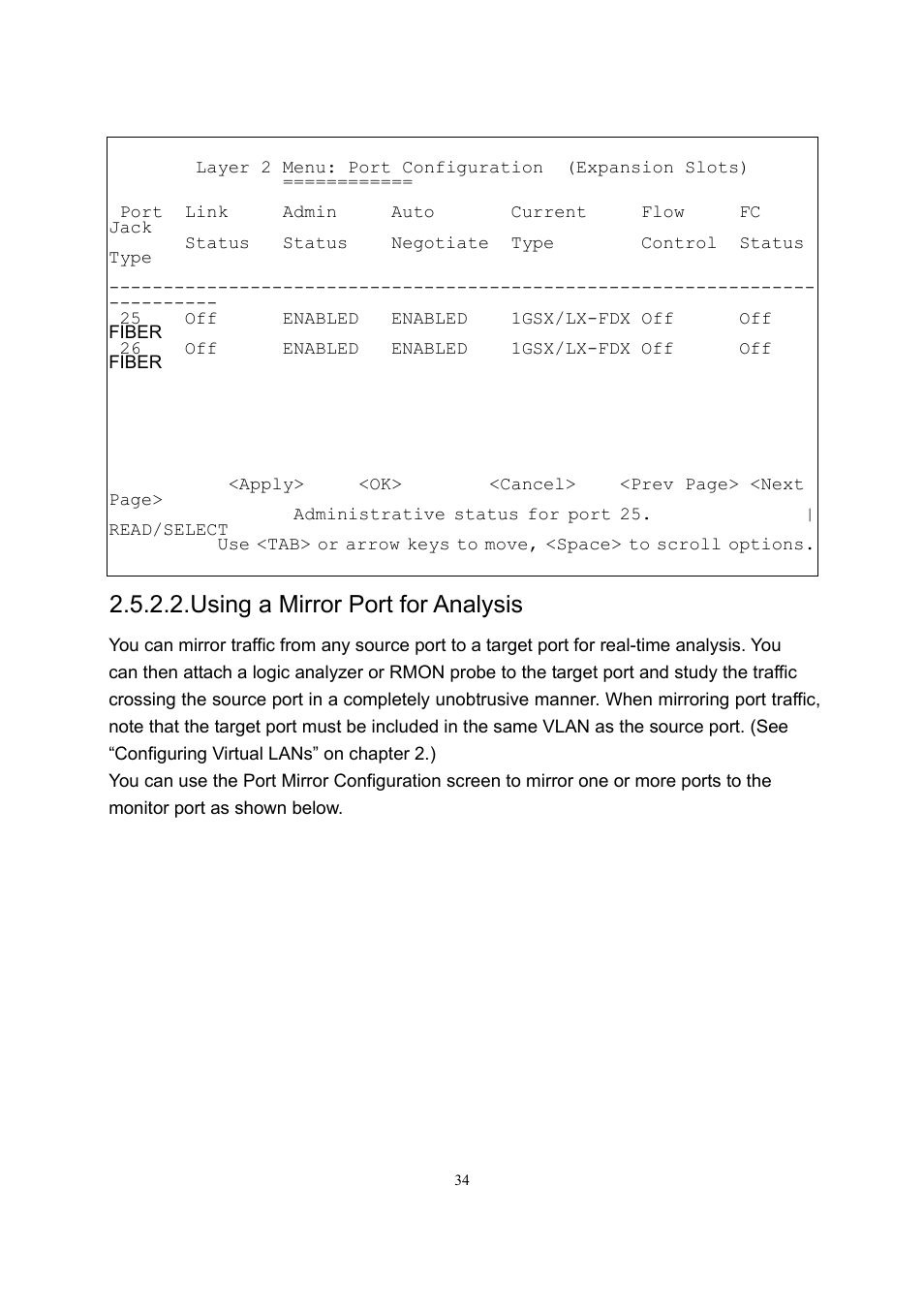 Using a mirror port for analysis | LevelOne GSW-2600TXM User Manual | Page 34 / 200