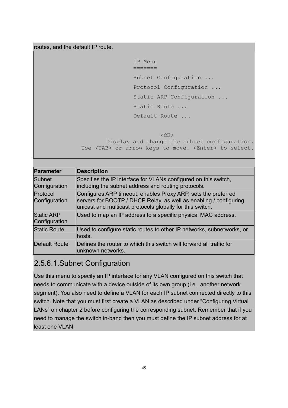 Subnet configuration | LevelOne GSW-2600TXM User Manual | Page 49 / 200