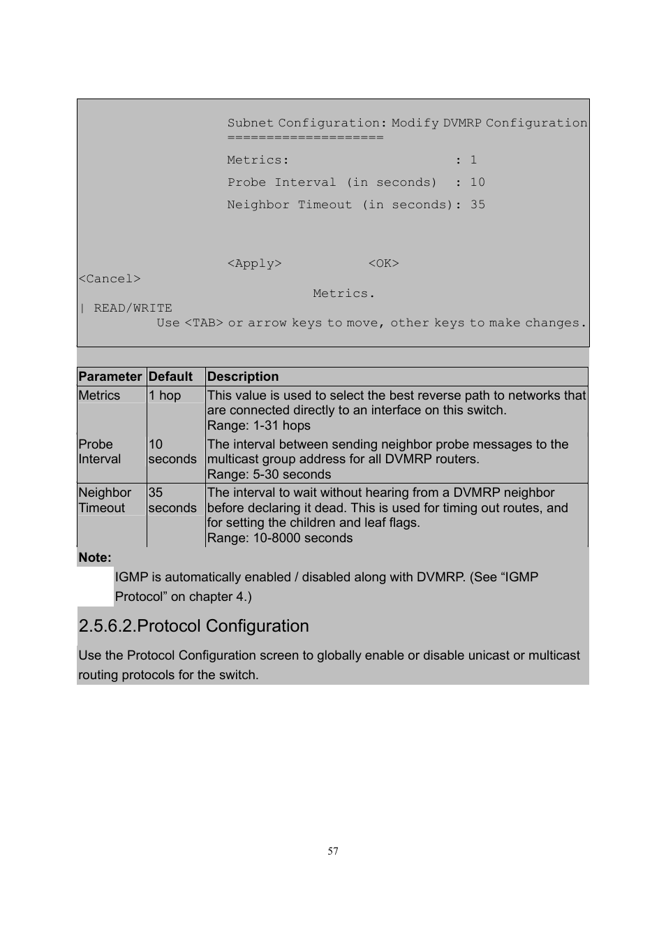 Protocol configuration | LevelOne GSW-2600TXM User Manual | Page 57 / 200
