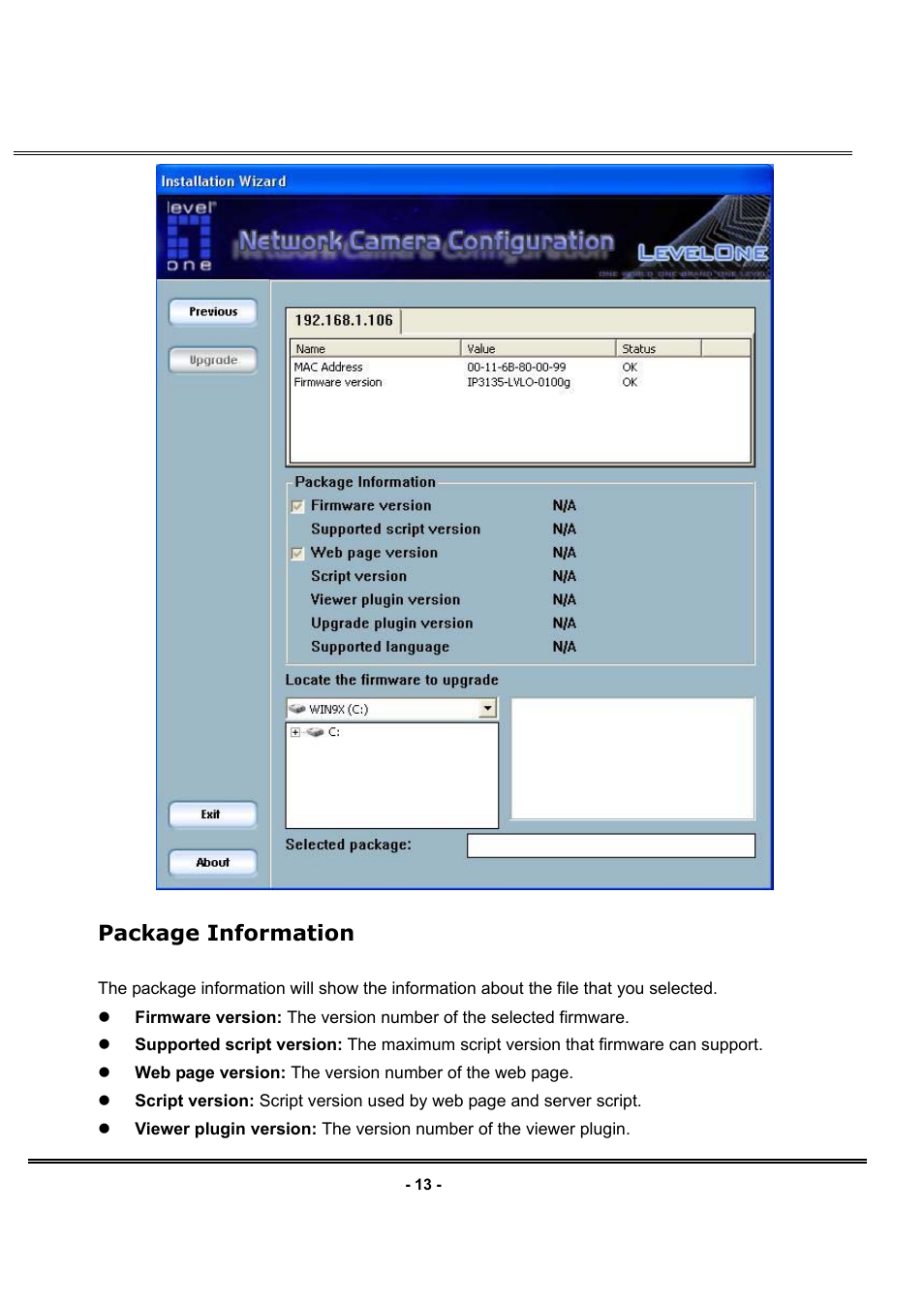 Package information | LevelOne FCS-1030 User Manual | Page 21 / 73