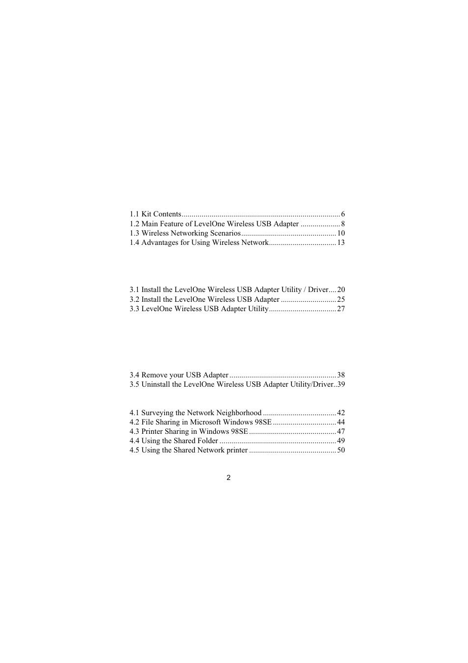 LevelOne WNC-0101USB User Manual | Page 3 / 70