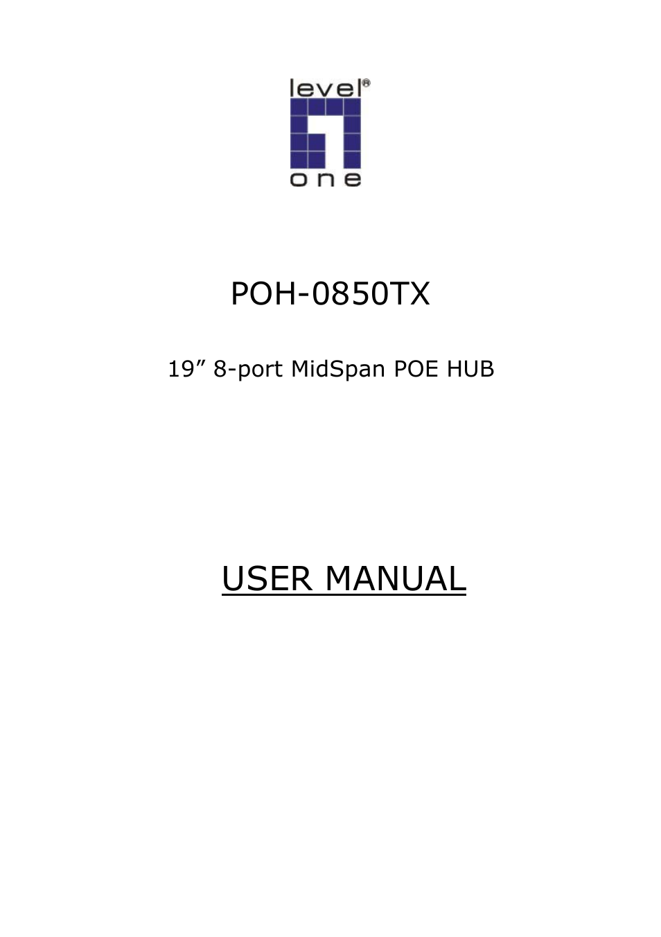 LevelOne MIDSPAN POH-0850TX User Manual | 21 pages