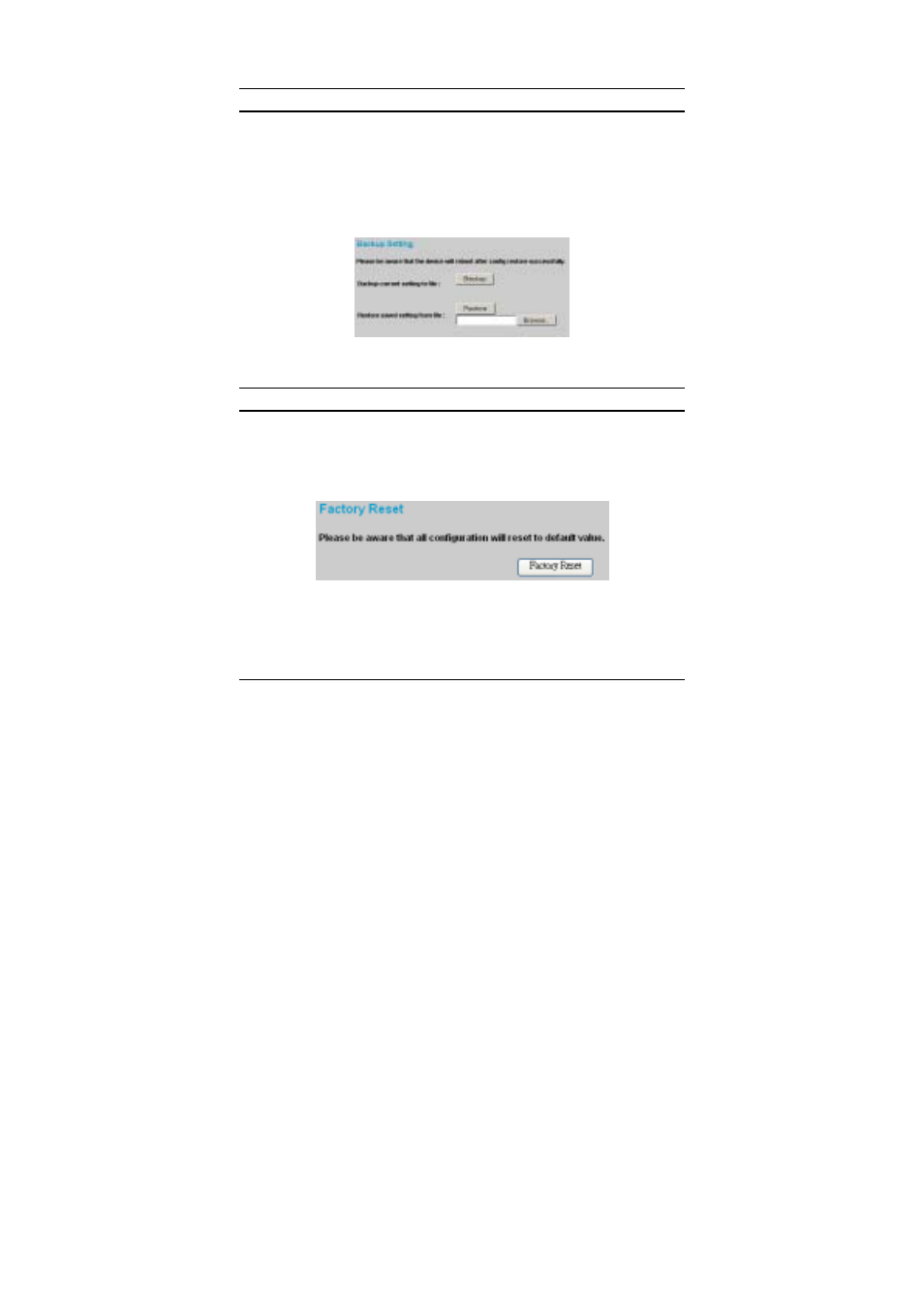 Backup setting, Reset setting | LevelOne GSW-4870TGX User Manual | Page 43 / 46