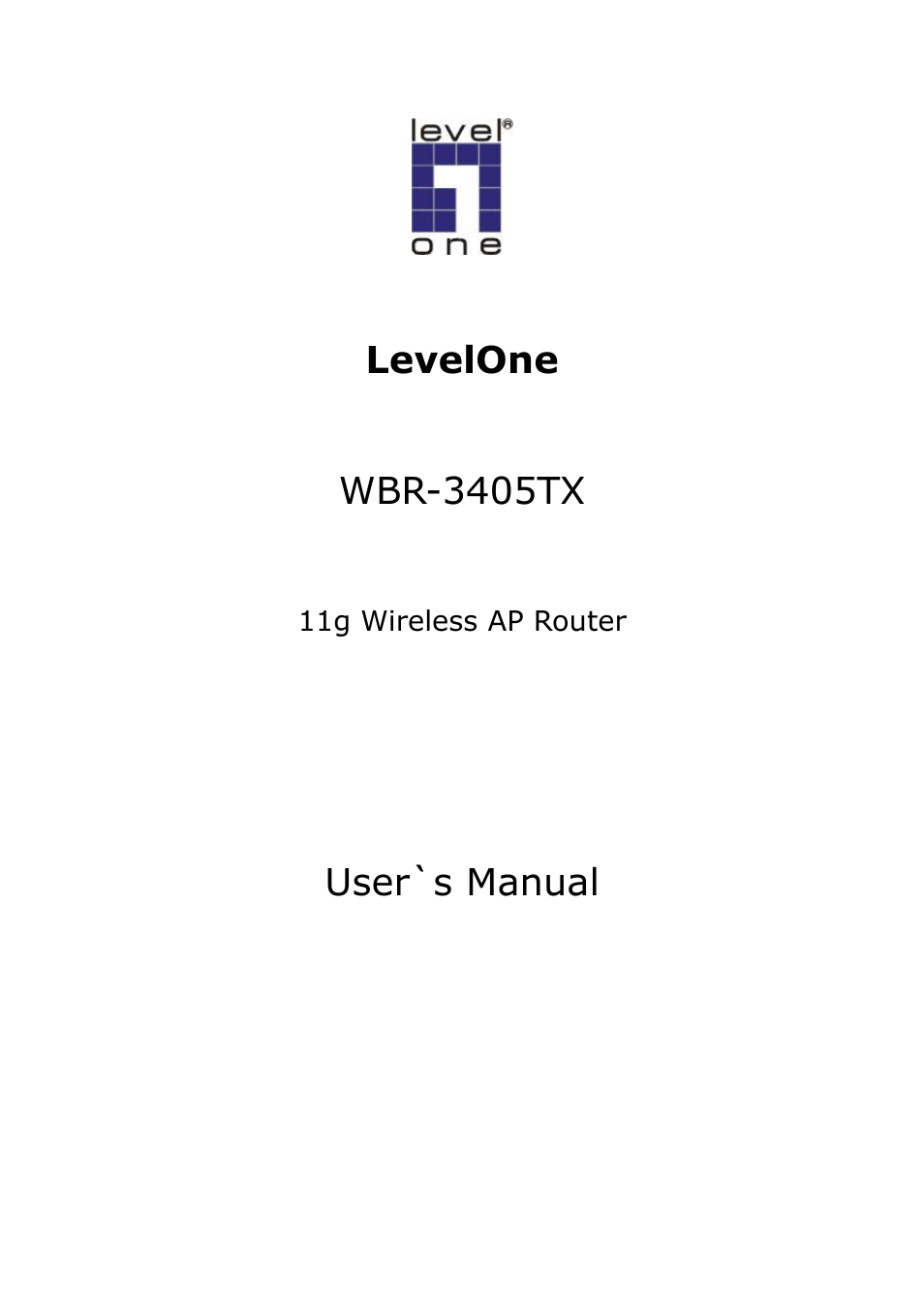 LevelOne WBR-3405TX User Manual | 56 pages