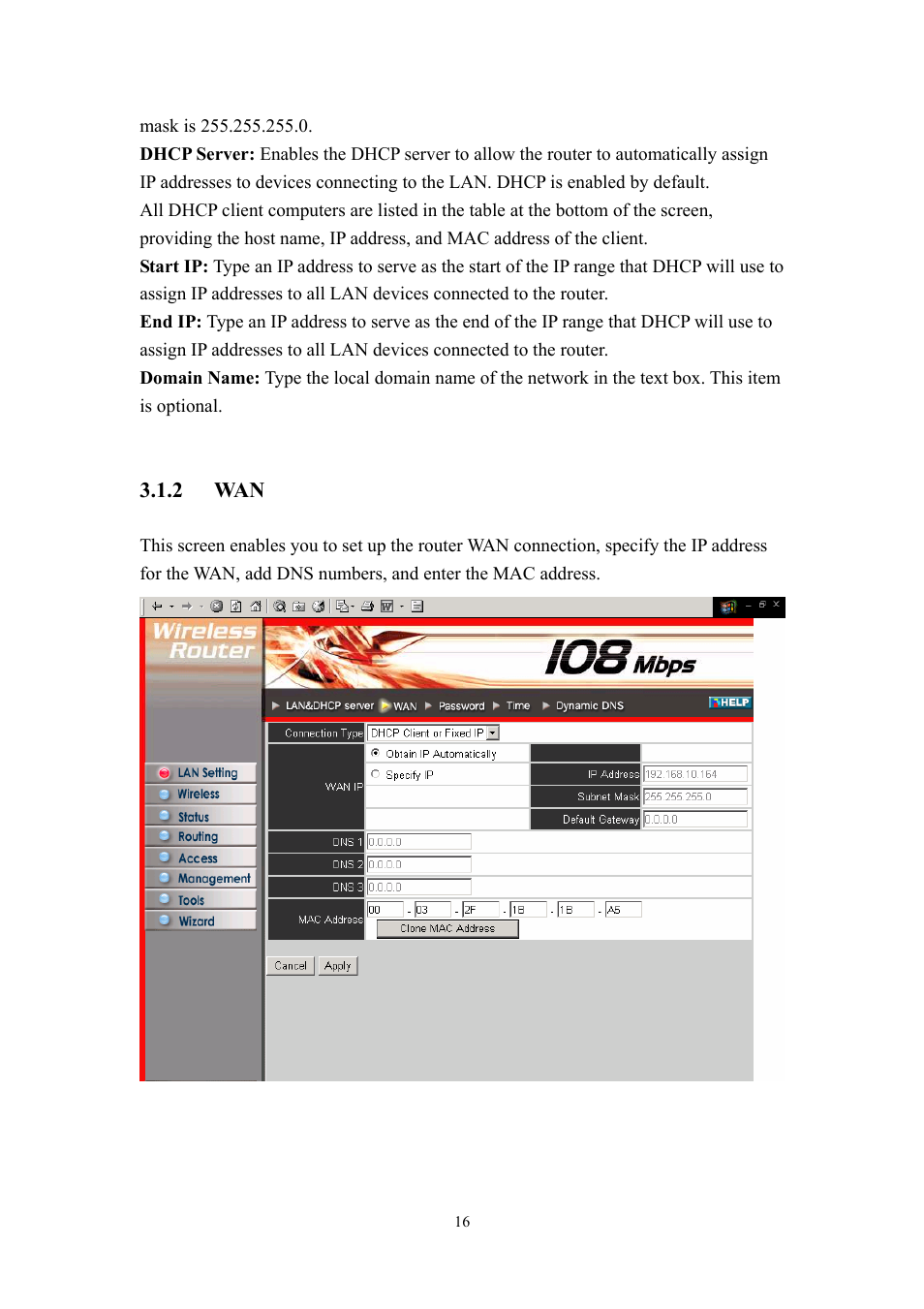 2 wan | LevelOne WBR-3405TX User Manual | Page 16 / 56