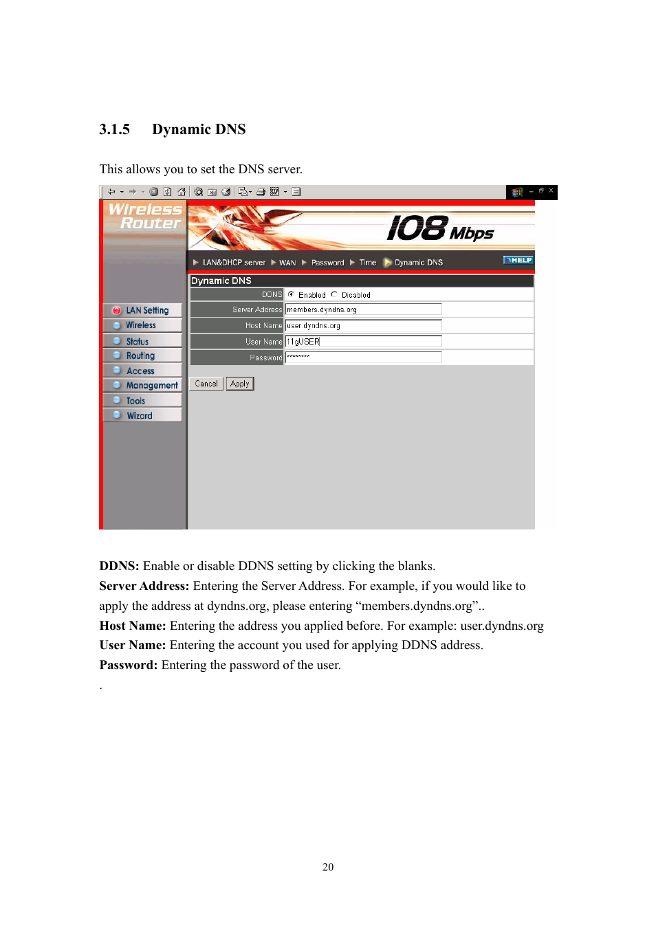 5 dynamic | LevelOne WBR-3405TX User Manual | Page 20 / 56