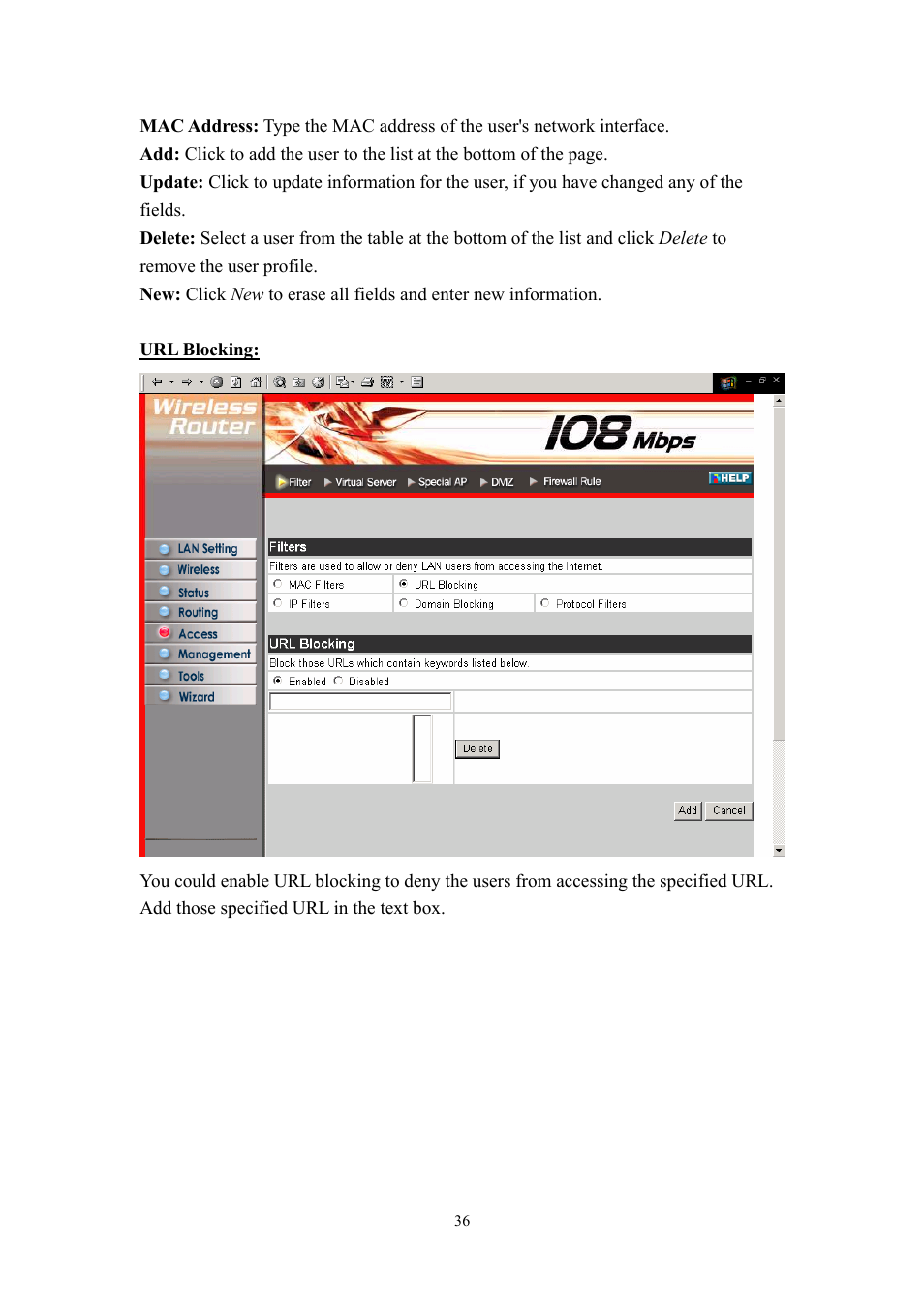 LevelOne WBR-3405TX User Manual | Page 36 / 56
