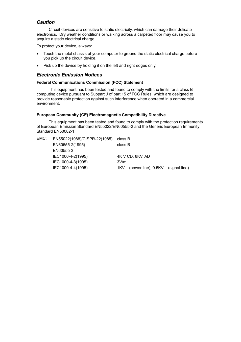 Caution, Electronic emission notices | LevelOne FNC-0115 User Manual | Page 3 / 7