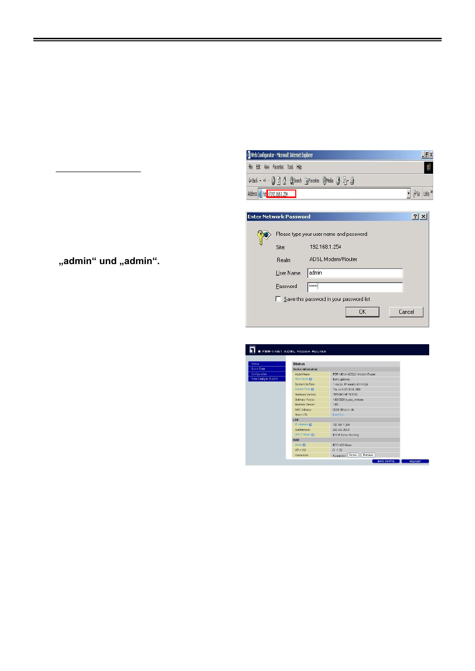 So konfigurieren sie ihr adsl2+-modem/router | LevelOne ADSL2 FBR-1461 User Manual | Page 13 / 79