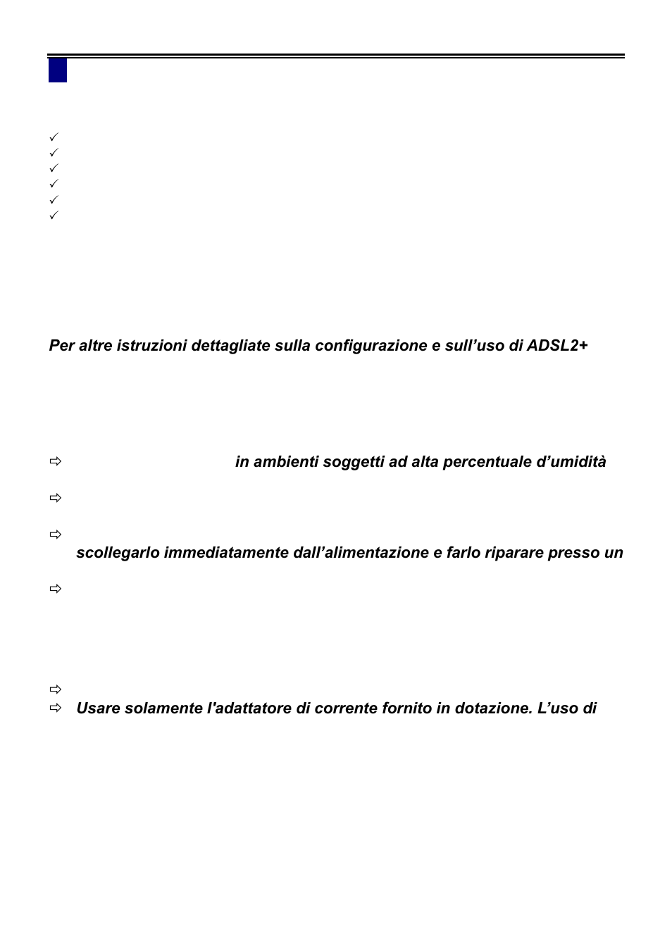 Contenuti della confezione | LevelOne ADSL2 FBR-1461 User Manual | Page 35 / 79
