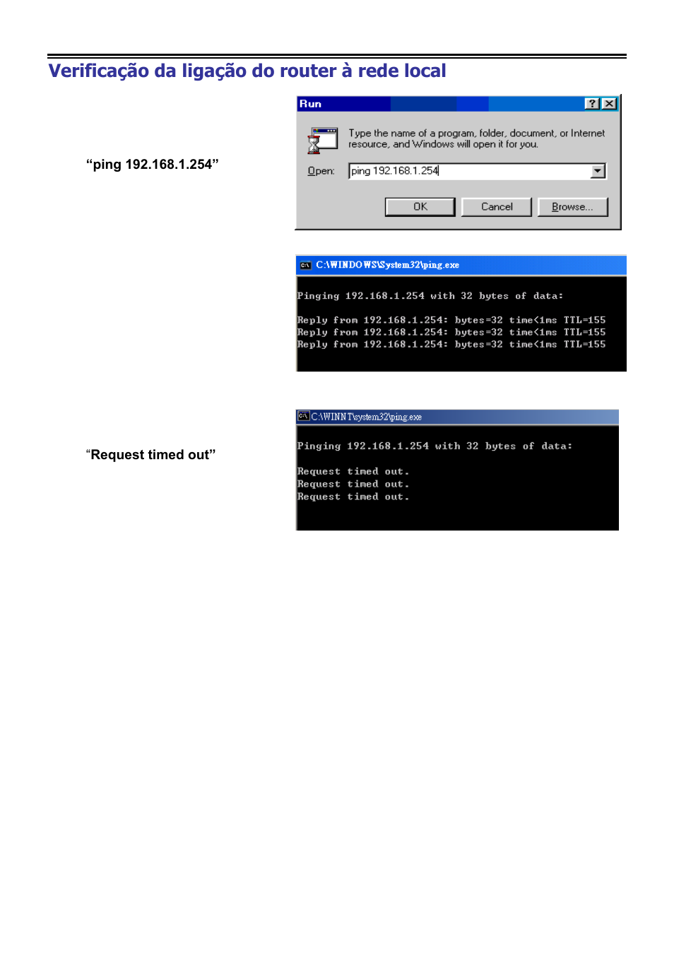 Verificação da ligação do router à rede local | LevelOne ADSL2 FBR-1461 User Manual | Page 49 / 79