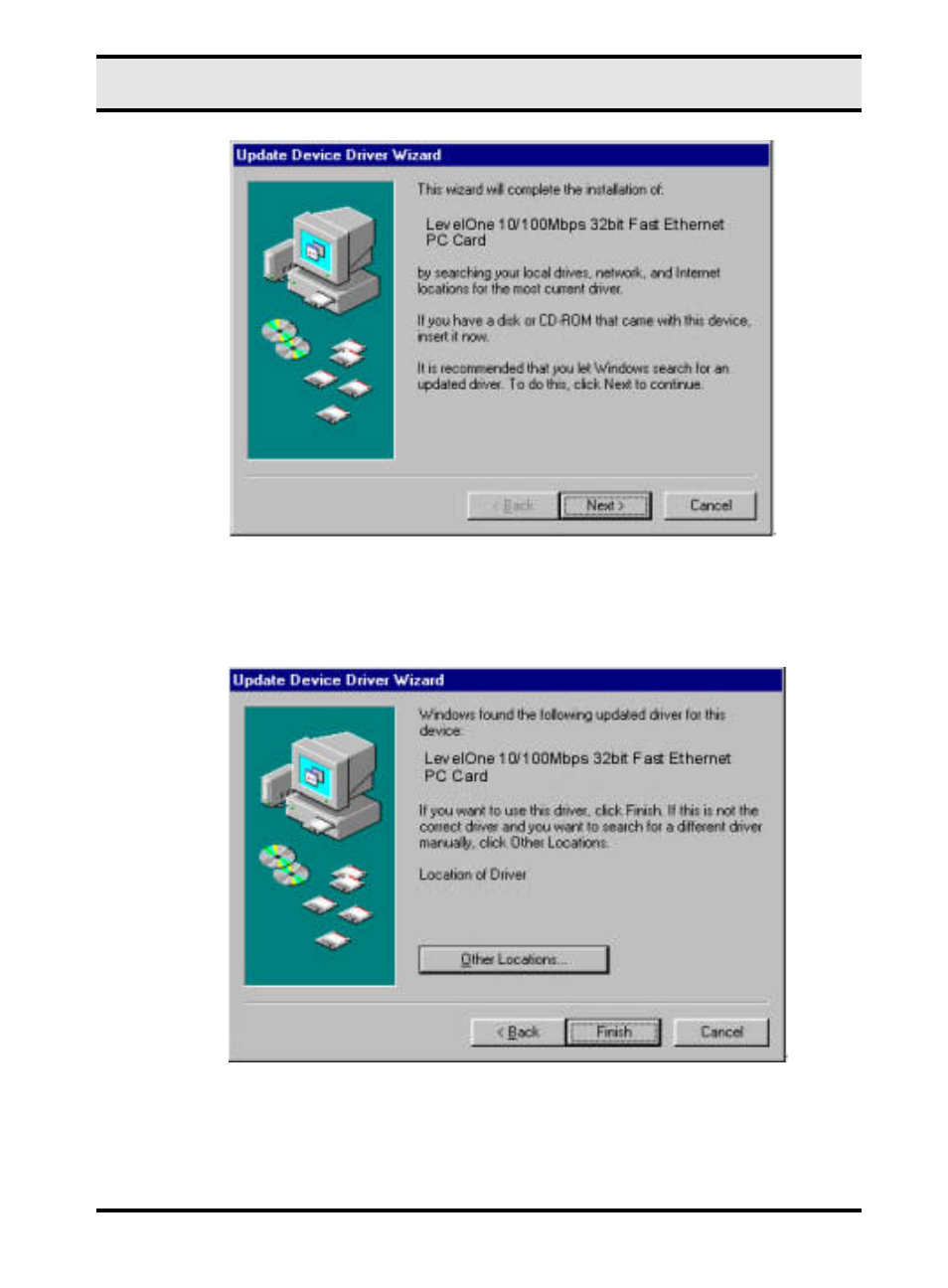 LevelOne 10/100M 32bit Fast Ethernet PC card User Manual | Page 15 / 51
