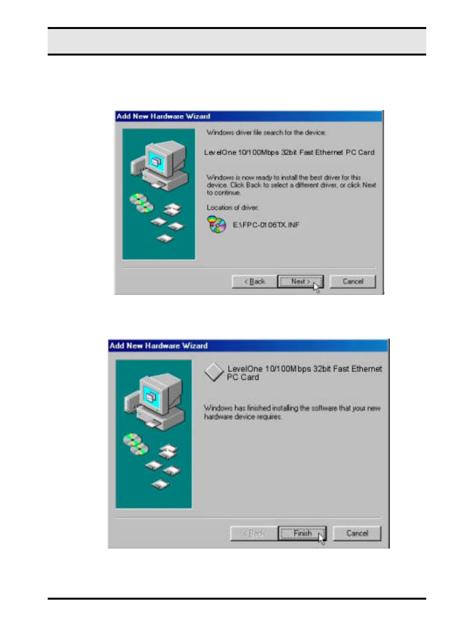 LevelOne 10/100M 32bit Fast Ethernet PC card User Manual | Page 18 / 51