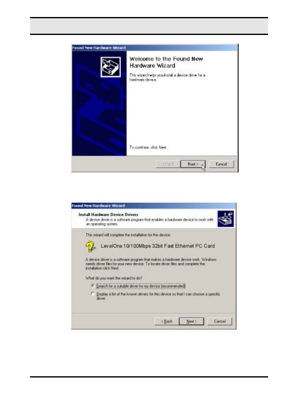 LevelOne 10/100M 32bit Fast Ethernet PC card User Manual | Page 20 / 51