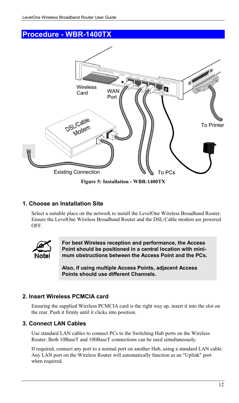 Procedure - wbr-1400tx | LevelOne WBR-1400TX User Manual | Page 15 / 109