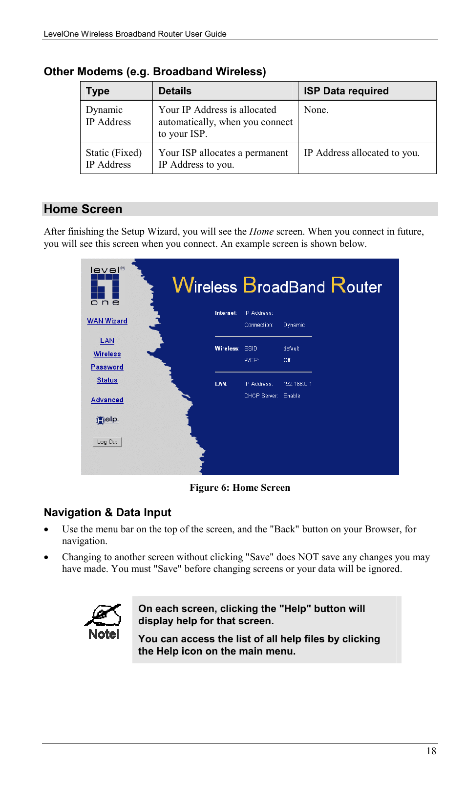 Home screen | LevelOne WBR-1400TX User Manual | Page 21 / 109