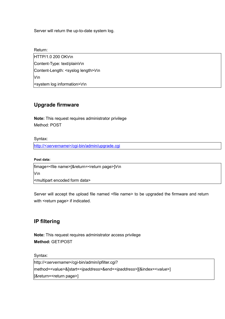 Upgrade firmware, Ip filtering | LevelOne FCS-5030 User Manual | Page 101 / 114