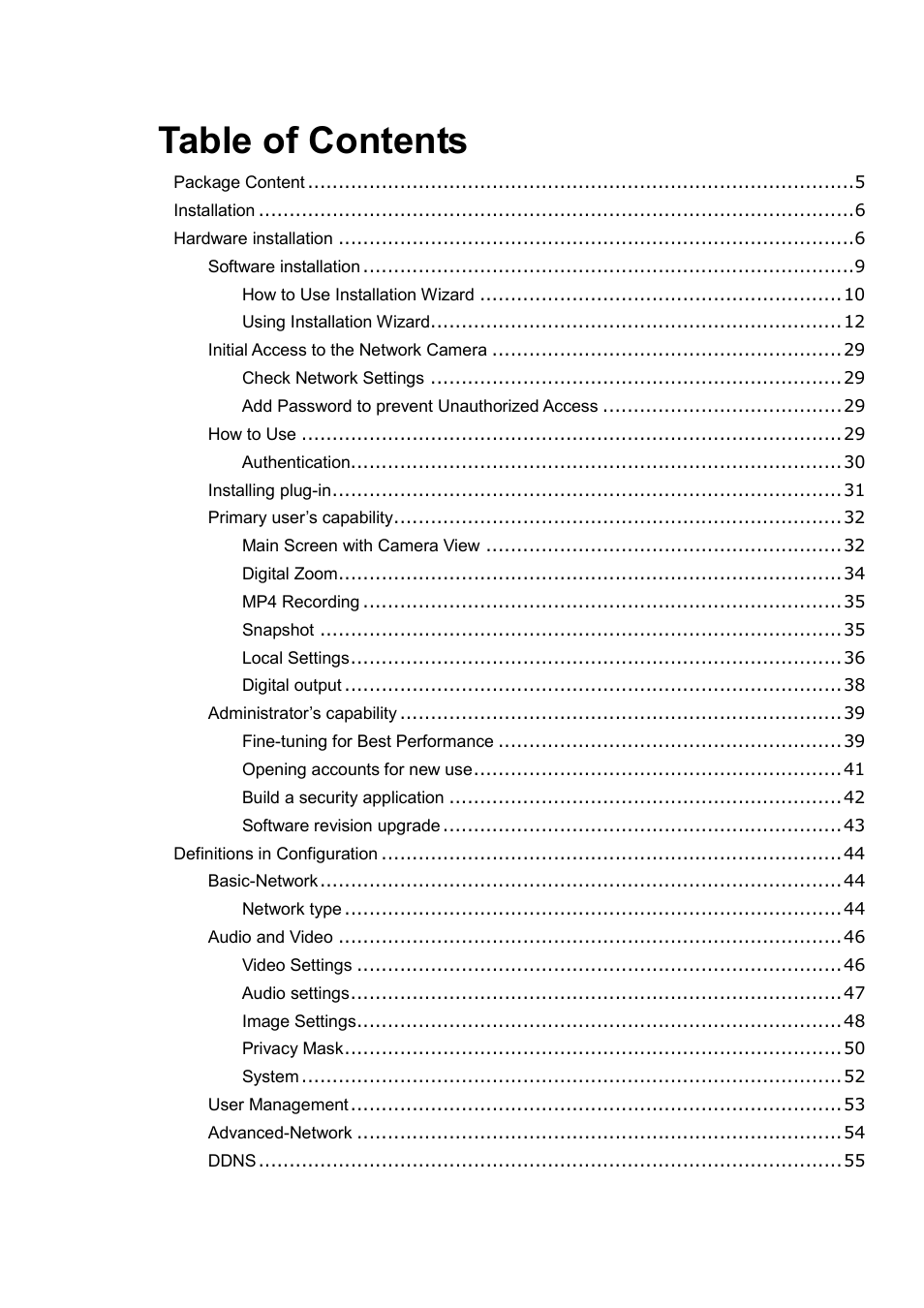 LevelOne FCS-5030 User Manual | Page 3 / 114