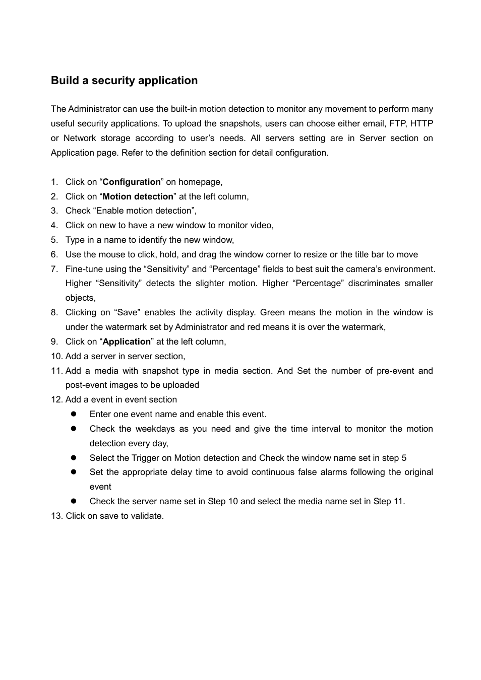 Build a security application | LevelOne FCS-5030 User Manual | Page 42 / 114