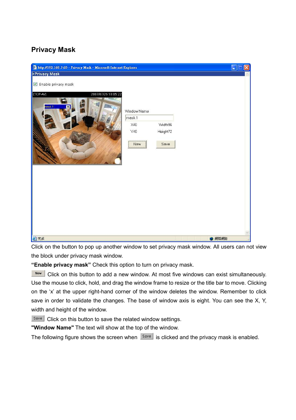 Privacy mask | LevelOne FCS-5030 User Manual | Page 50 / 114