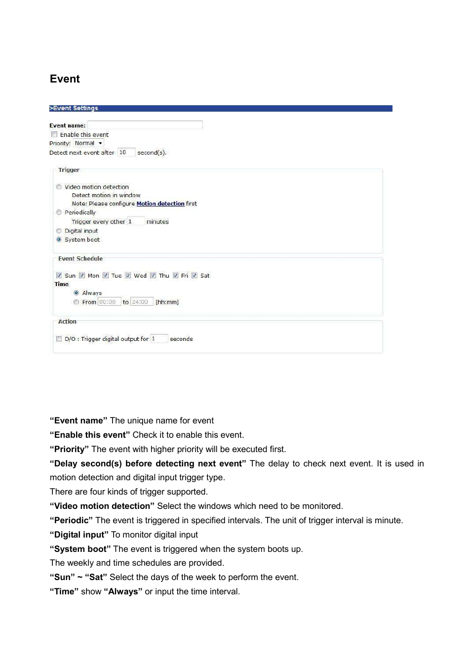 Event | LevelOne FCS-5030 User Manual | Page 61 / 114