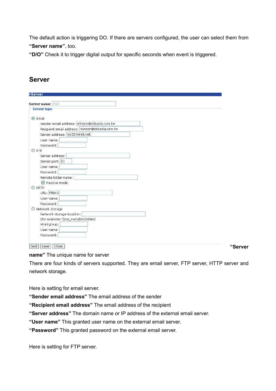 Server | LevelOne FCS-5030 User Manual | Page 62 / 114