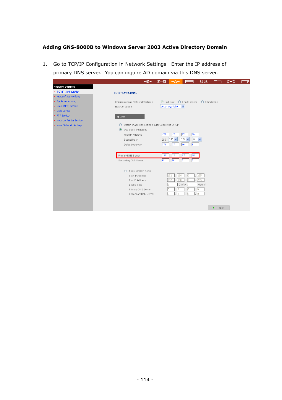 LevelOne 4-bay Sata NAS w/2 Gigabit Ethernet GNS-8000B User Manual | Page 114 / 135