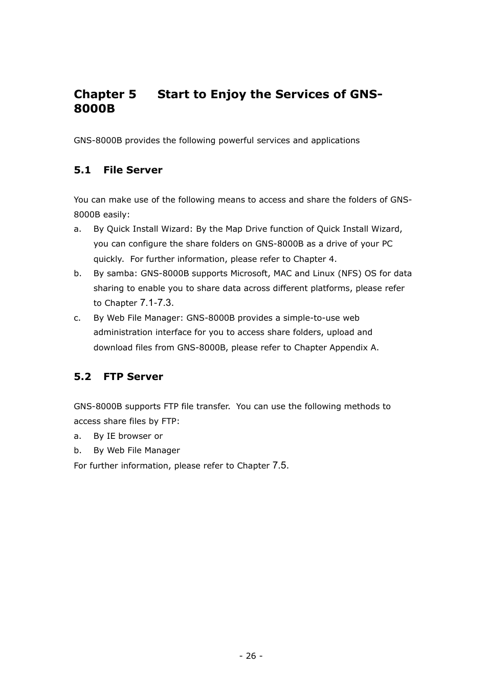 LevelOne 4-bay Sata NAS w/2 Gigabit Ethernet GNS-8000B User Manual | Page 26 / 135