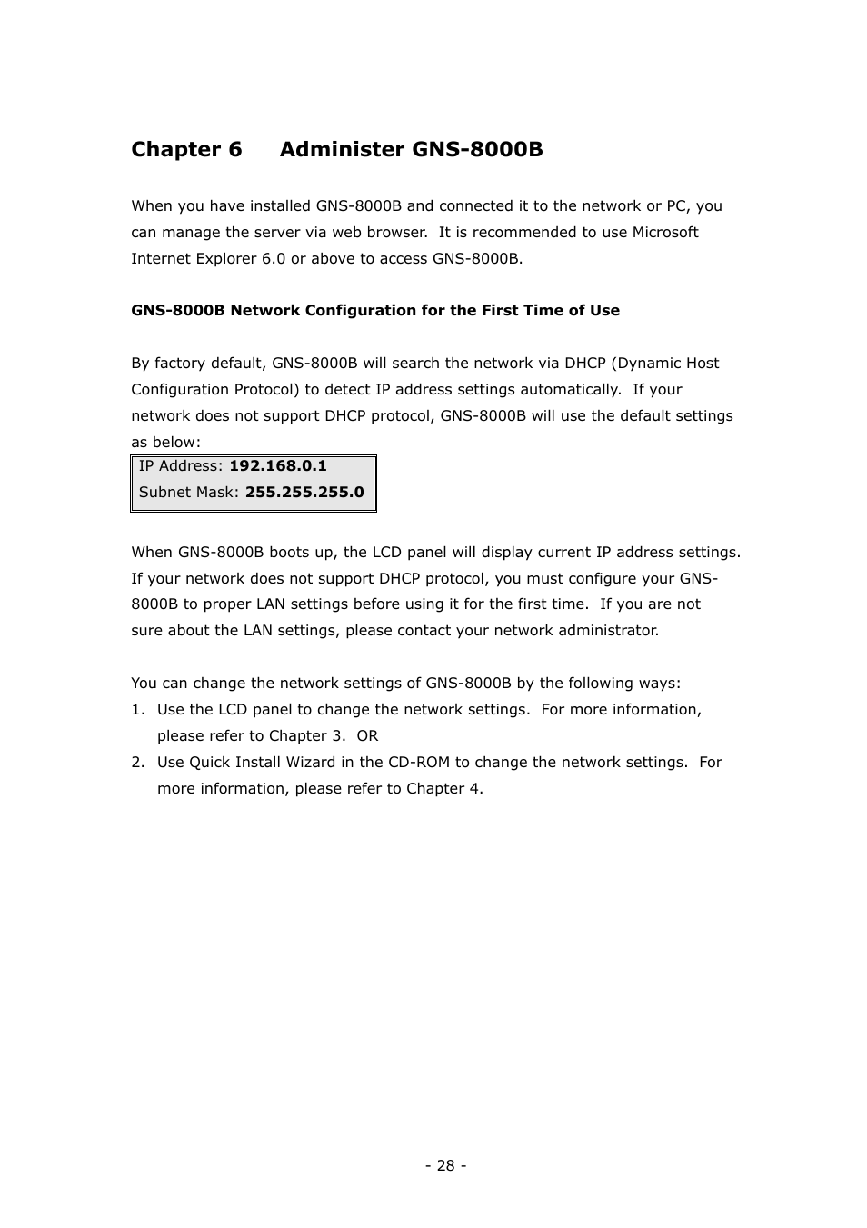 LevelOne 4-bay Sata NAS w/2 Gigabit Ethernet GNS-8000B User Manual | Page 28 / 135