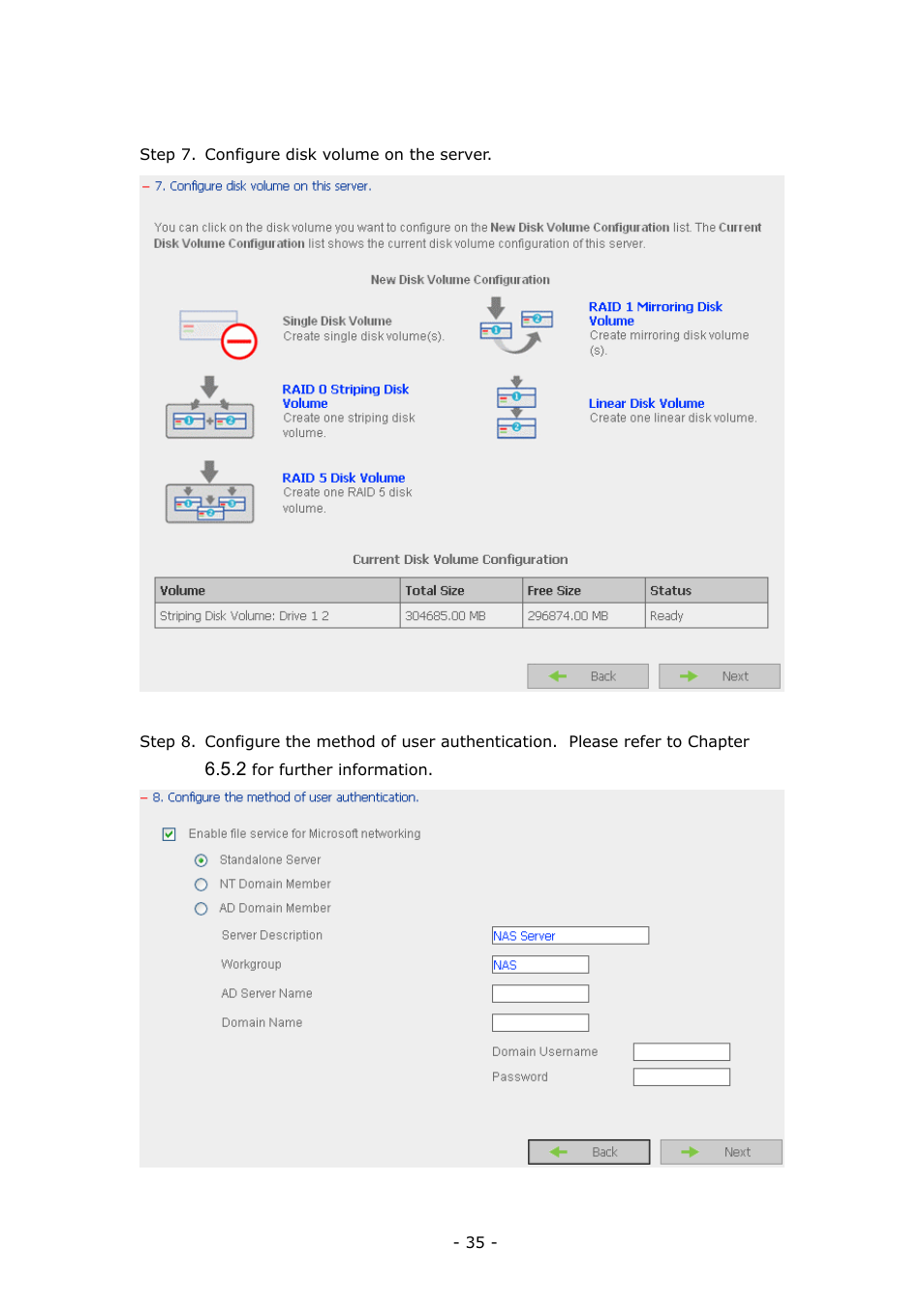 LevelOne 4-bay Sata NAS w/2 Gigabit Ethernet GNS-8000B User Manual | Page 35 / 135