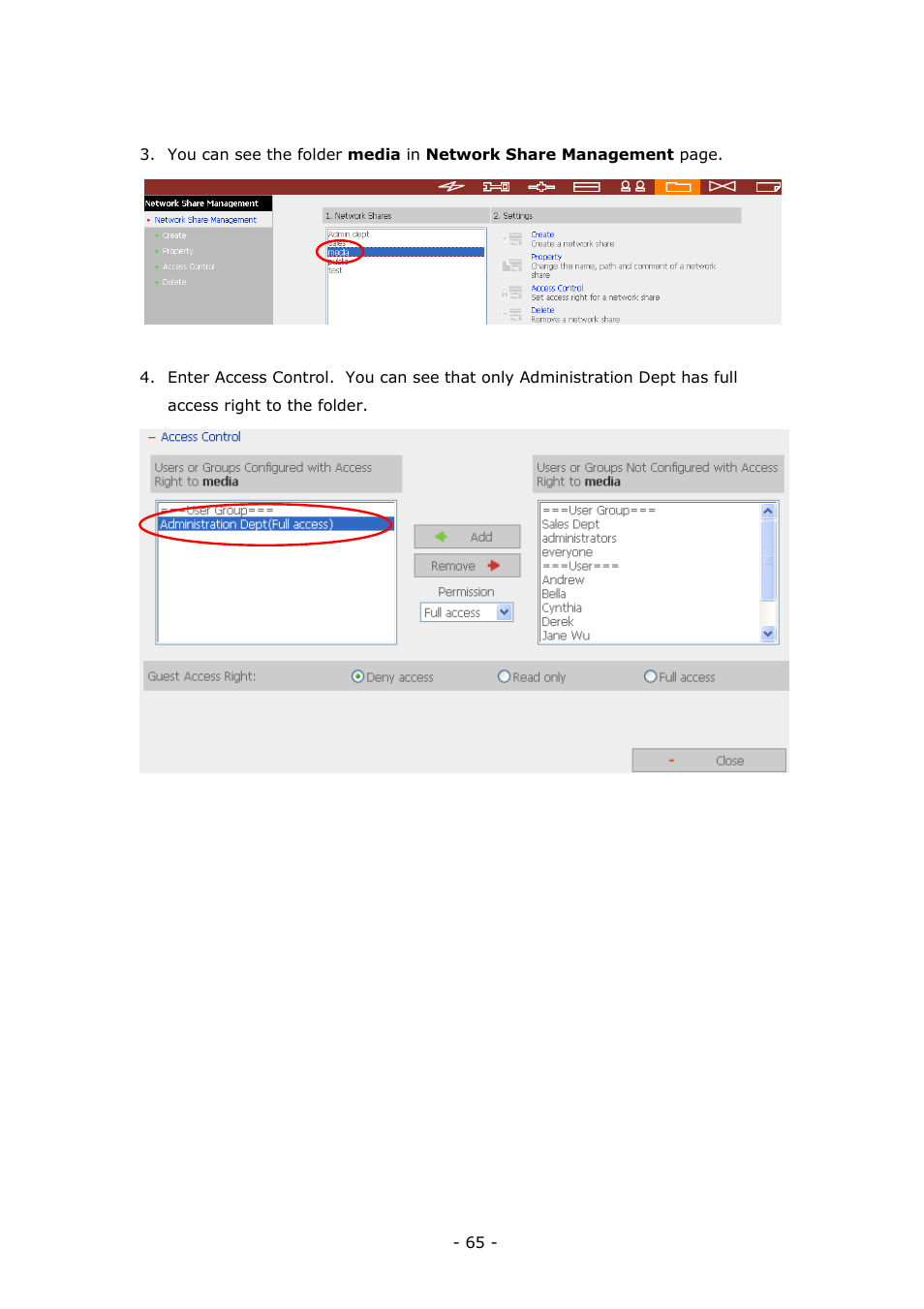 LevelOne 4-bay Sata NAS w/2 Gigabit Ethernet GNS-8000B User Manual | Page 65 / 135