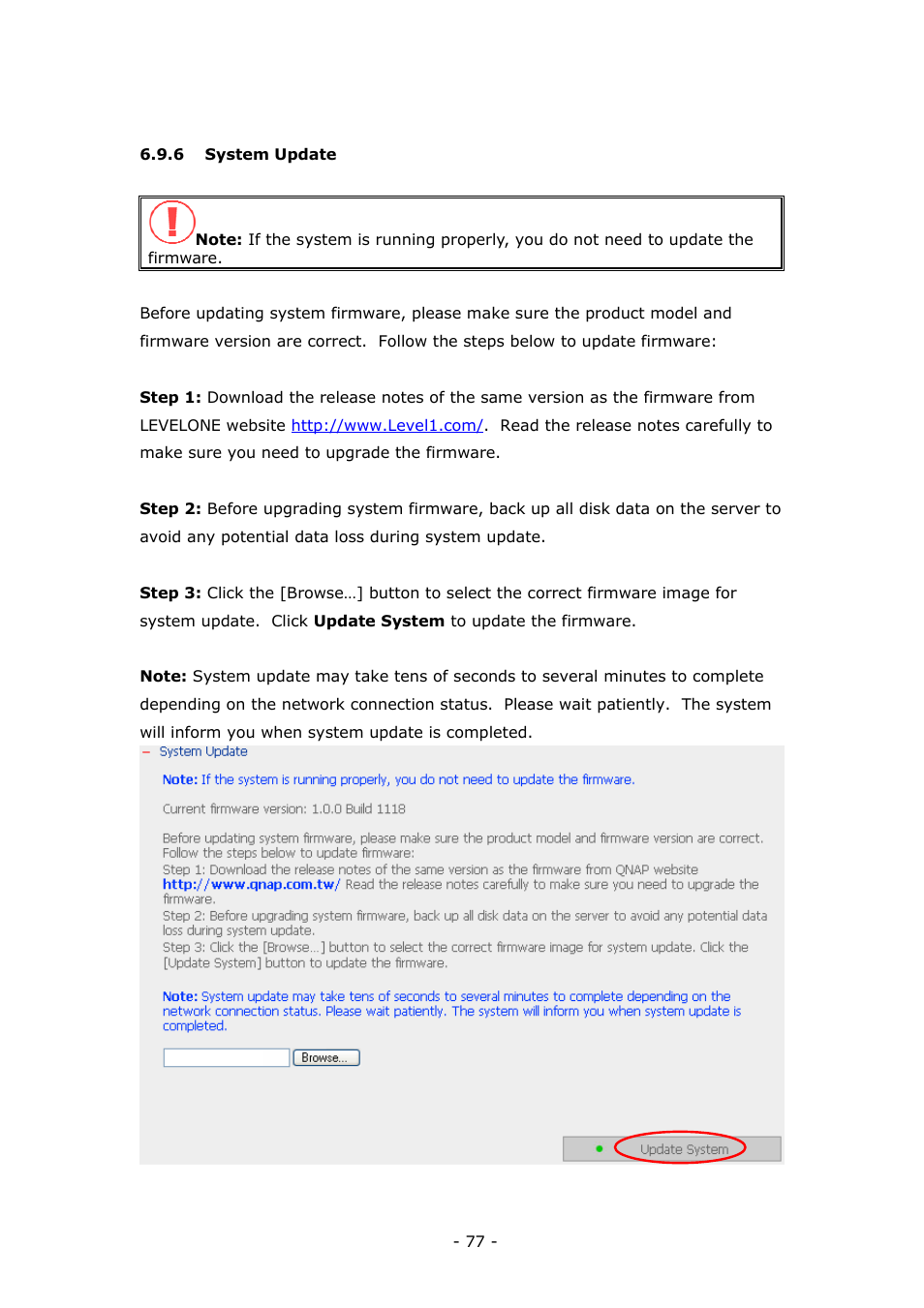 LevelOne 4-bay Sata NAS w/2 Gigabit Ethernet GNS-8000B User Manual | Page 77 / 135
