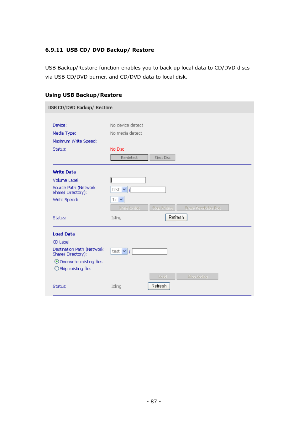 LevelOne 4-bay Sata NAS w/2 Gigabit Ethernet GNS-8000B User Manual | Page 87 / 135