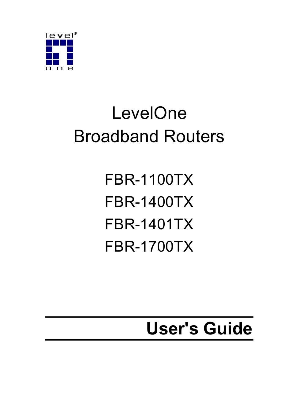 LevelOne FBR-1400TX User Manual | 93 pages