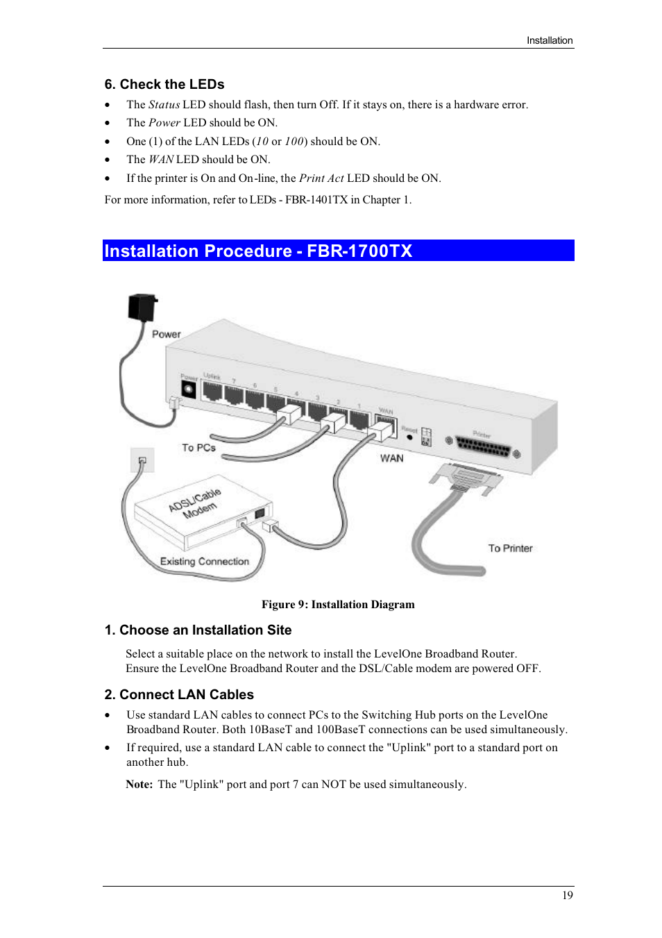 Installation procedure - fbr-1700tx | LevelOne FBR-1400TX User Manual | Page 23 / 93