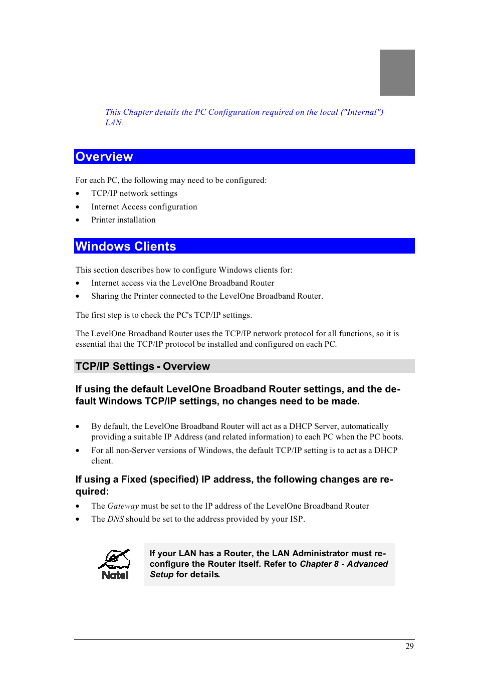 Pc configuration | LevelOne FBR-1400TX User Manual | Page 33 / 93