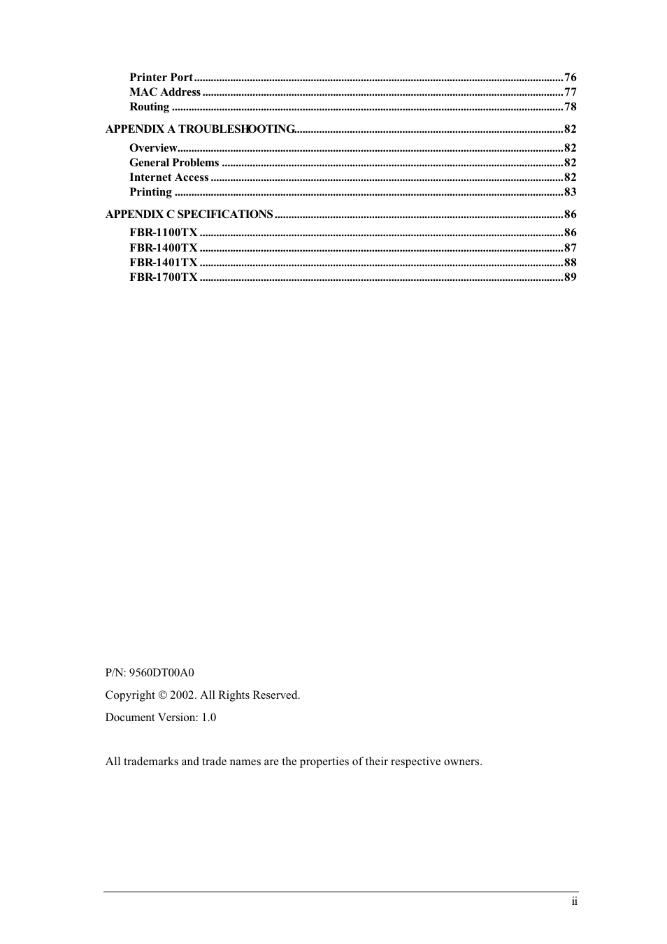 LevelOne FBR-1400TX User Manual | Page 4 / 93