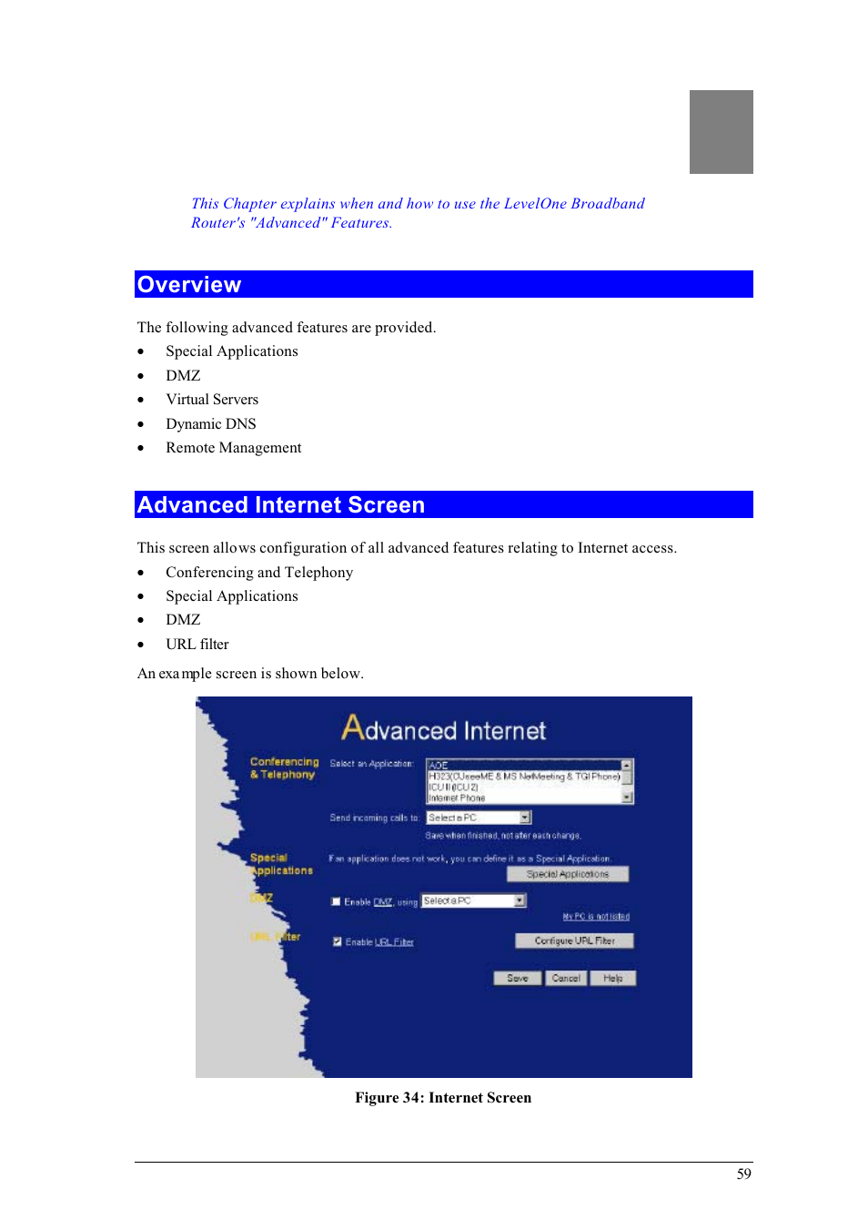 Advanced features | LevelOne FBR-1400TX User Manual | Page 63 / 93