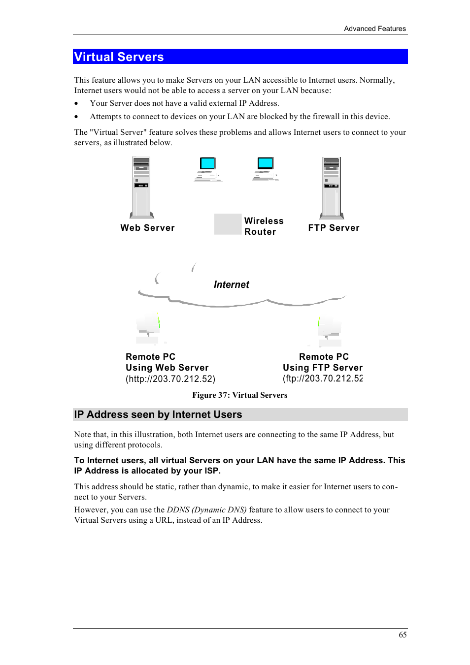 Virtual servers | LevelOne FBR-1400TX User Manual | Page 69 / 93